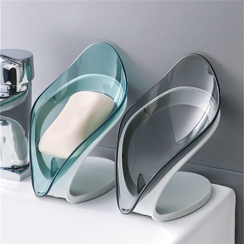 Leaf Shape Toilet Soap Rack Tray Suction Cup Soap Dish Holder With Drain For Bathroom Basin And Sho 1
