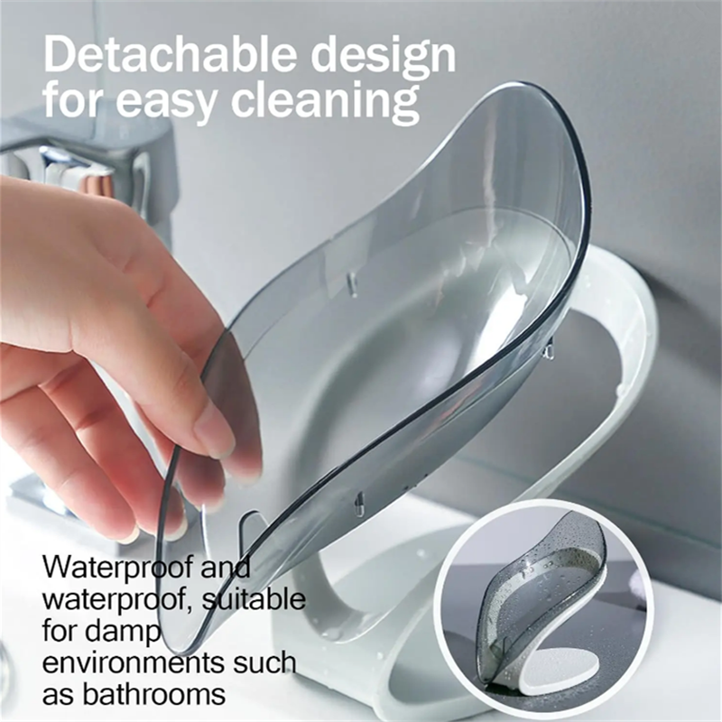 Leaf Shape Toilet Soap Rack Tray Suction Cup Soap Dish Holder With Drain For Bathroom Basin And Sho 4