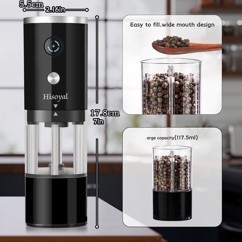 USB Charging Automatic Salt And Pepper Grinder Electric Grinder For Kitchens And Restaurants 5