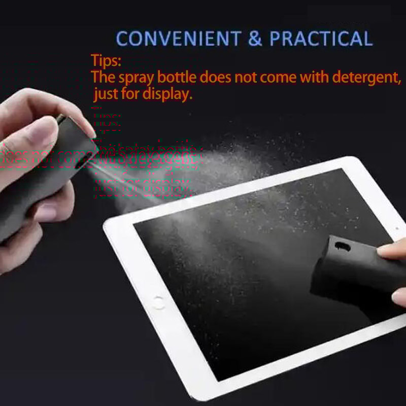 Phone, Laptop, Tablet, TV, Monitor, Car Screen Cleaner Kit, Spray and Wipe Cleaning Tools