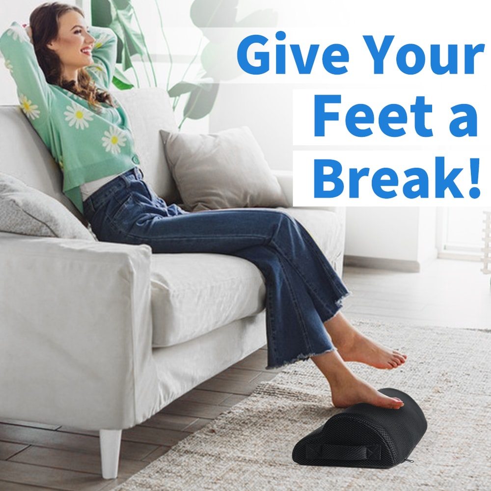 Under Desk Footrest, Memory Foam Office Foot Stool, Leg Elevation Pillow for Gaming & Office Comfort