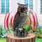 Waterproof Garden Fake Owl Deterrent, New Solar Owl Scare Bird Control, Emits Scary Sound and Eyes Light