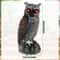 Waterproof Garden Fake Owl Deterrent, New Solar Owl Scare Bird Control, Emits Scary Sound and Eyes Light