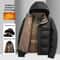 Winter Fashion Men Jacket Graphene Warm Windproof Hooded Overcoat Comfortable Casual Male Clothes 0
