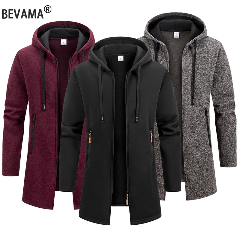 Zipper Hooded Oversize Winter Warm Jacket New Streetwear Mens Long Sleeve Sweatshirts For Men 0