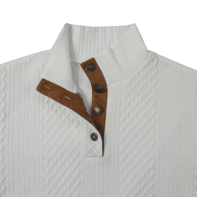 CrossBorder HotSelling Casual Jacquard Knitted Pullover Sweater For Men Autumn And Winter StandUp C 1