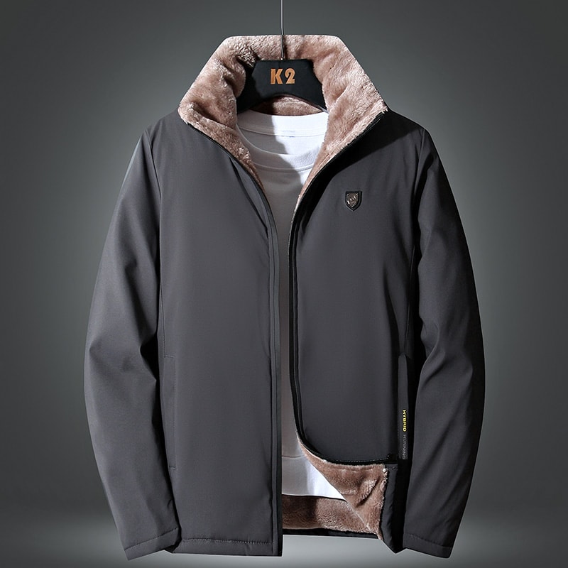Men Fashion Casual Coat Men Winter Windproof Jacket Thick Fleece Outdoor Classic Jacket Men 4