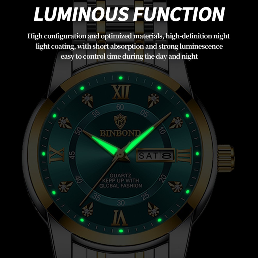 Men Waterproof Luxury Diver Watch, Quartz Wristwatch, Sport Date Clock Top Brand Fashion Watch