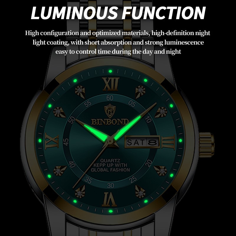 Men Waterproof Luxury Diver Watch, Quartz Wristwatch, Sport Date Clock Top Brand Fashion Watch