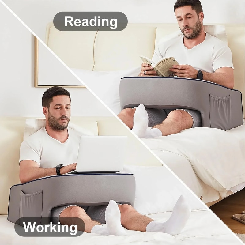 Reading Pillow For Bed Gaming Pillow For Lap Memory Foam Bed Rest Cushion For Relaxation And Workin 2