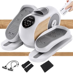 quiet portable under desk elliptical for seniors, leg exerciser with adjustable speeds and remote control