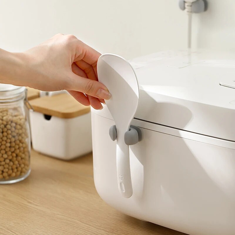 Kitchen WallMounted Cooker Spoon Shelf Rice Spoon Holder Silicone Storage Rack Convenient Placement 4