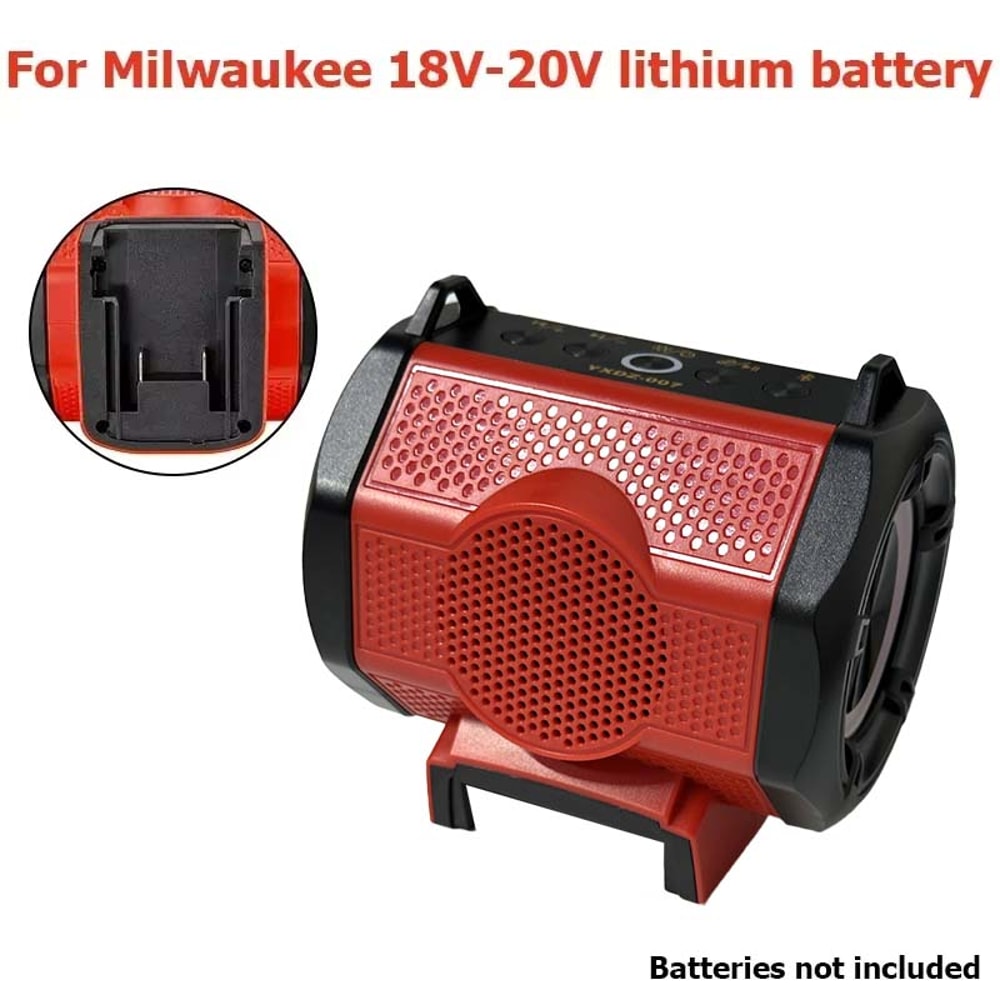Bluetooth Speaker for Milwaukee, Makita Dewalt Bosch Battery, Loudspeaker Amplifier with USB Type-C