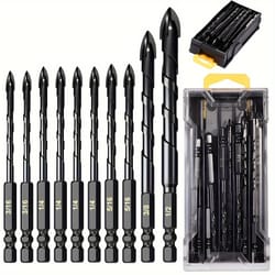 concrete drill bit kit for glass, plastic, wood, brick, tungsten carbide, hard alloy cross drill bits