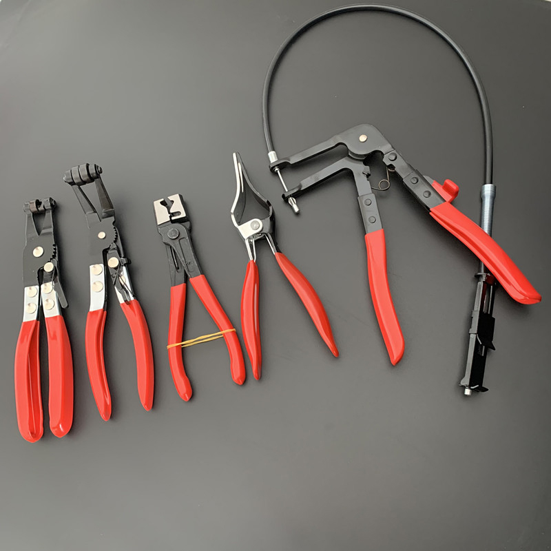 Car Water Pipe Hose Repair Tool, Tube Bundle Hoop Clamp Pliers, Flat Band Ring Pliers with Plastic Handle