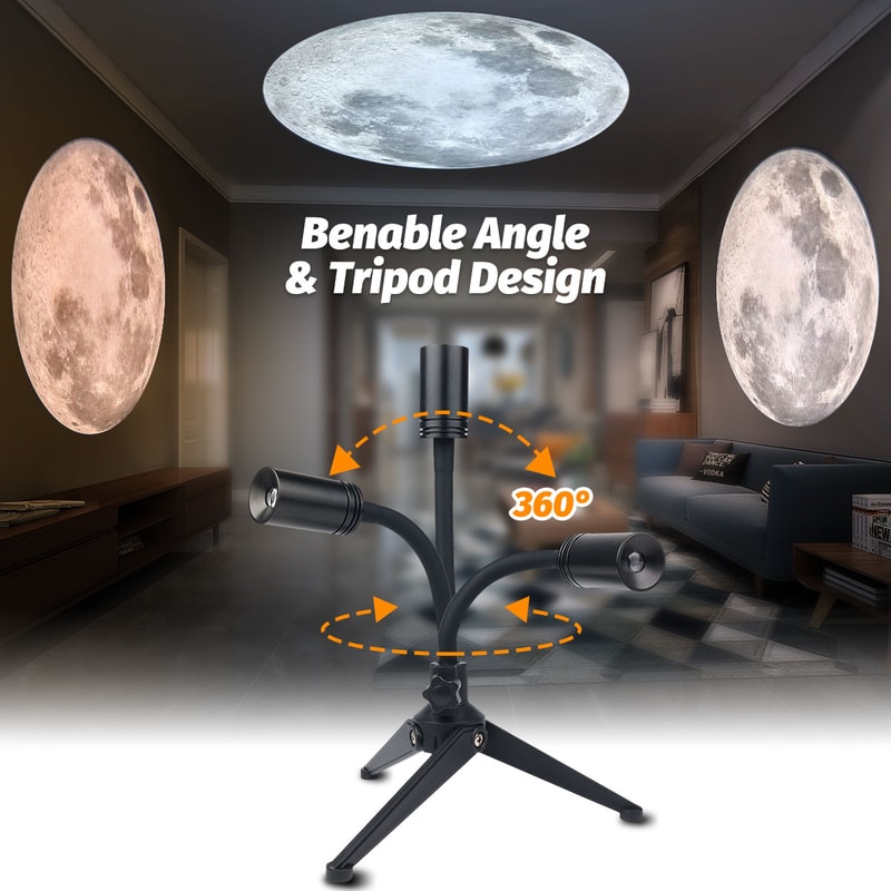 Lighting Colors Moon Lamp, Upgrade Non-Fade Moon Projector Night Light, Brightness Adjustable Atmosphere Wall Ceiling