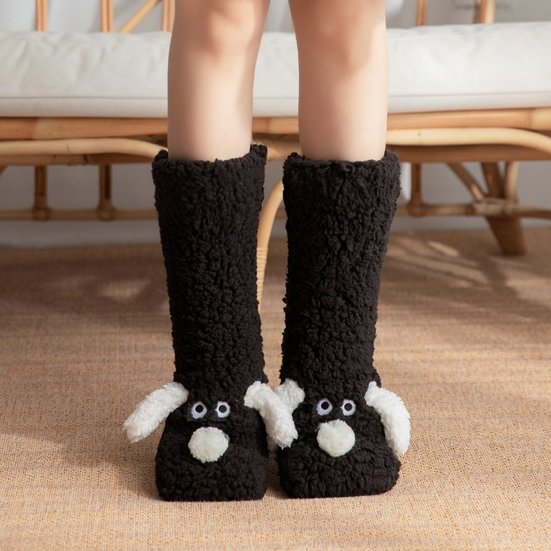 Cartoon Adult Sleep Socks Winter Socks New Dog Snow Socks Carpet Slippers Socks Leg Covers Christma 2