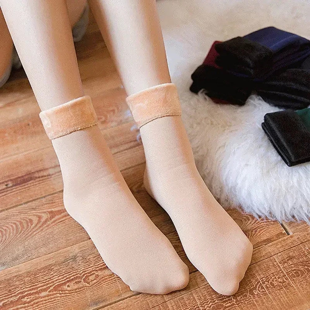 Thermal Cashmere Wool Socks New Women Winter Thicken Warm Short Socks Nylon Snow Velvet Boots 2