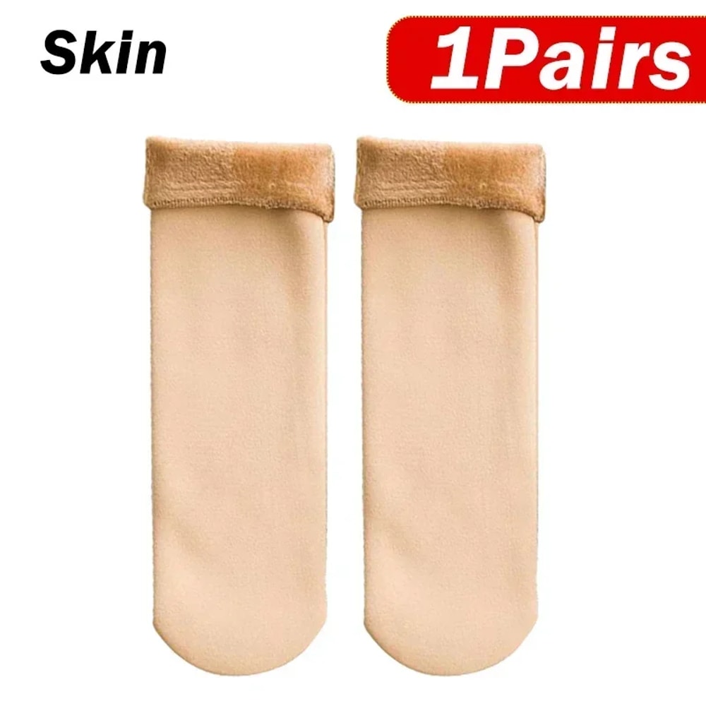 Thermal Cashmere Wool Socks New Women Winter Thicken Warm Short Socks Nylon Snow Velvet Boots 5