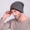 Thick Lined Knit Beanie Winter Outdoor Cap Warm Ear Protection Hat For Men Dark Gray Cycling Hat 0
