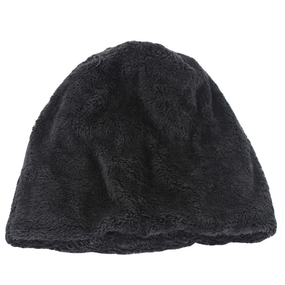 Thick Lined Knit Beanie Winter Outdoor Cap Warm Ear Protection Hat For Men Dark Gray Cycling Hat 1