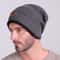 Thick Lined Knit Beanie Winter Outdoor Cap Warm Ear Protection Hat For Men Dark Gray Cycling Hat 2