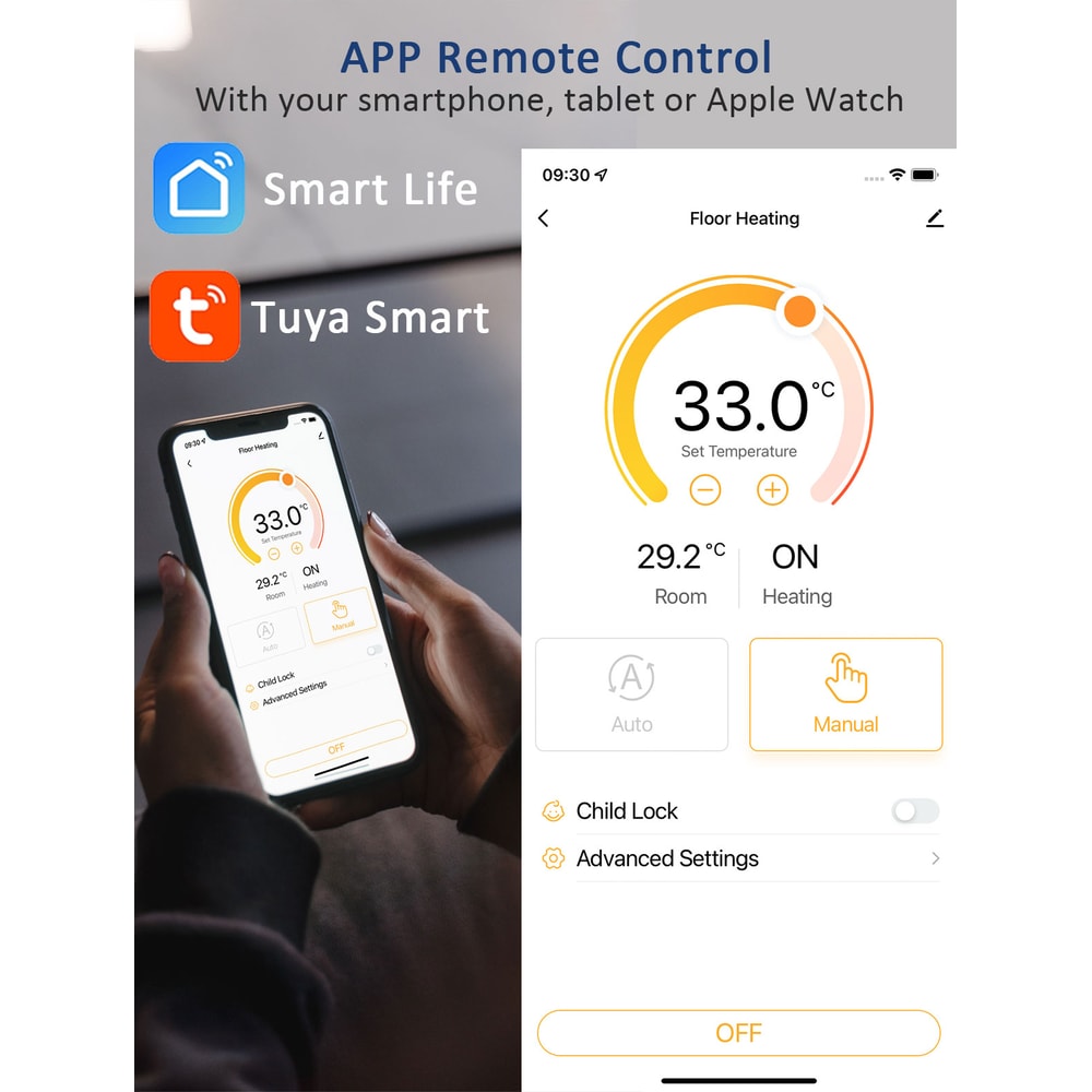 RF Wireless Thermostat Smart WiFi Floor Heating For Gas Boiler Tuya Temperature Controller Receiver 2