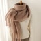 Warm Solid Pashmina Blanket Wraps For Women Cashmere Scarf With Big Tassel 4