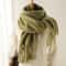 Warm Solid Pashmina Blanket Wraps For Women Cashmere Scarf With Big Tassel 9