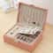 Jewelry Storage Organizer Doublelayer Wooden Jewelry Box With PU Leather Ring Box Jewelry Packaging 1