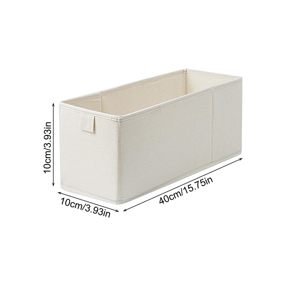 Space-Saving Long Storage Bin, Durable Fabric Storage Organizer, Foldable Sock Underwear Drawer Organizer