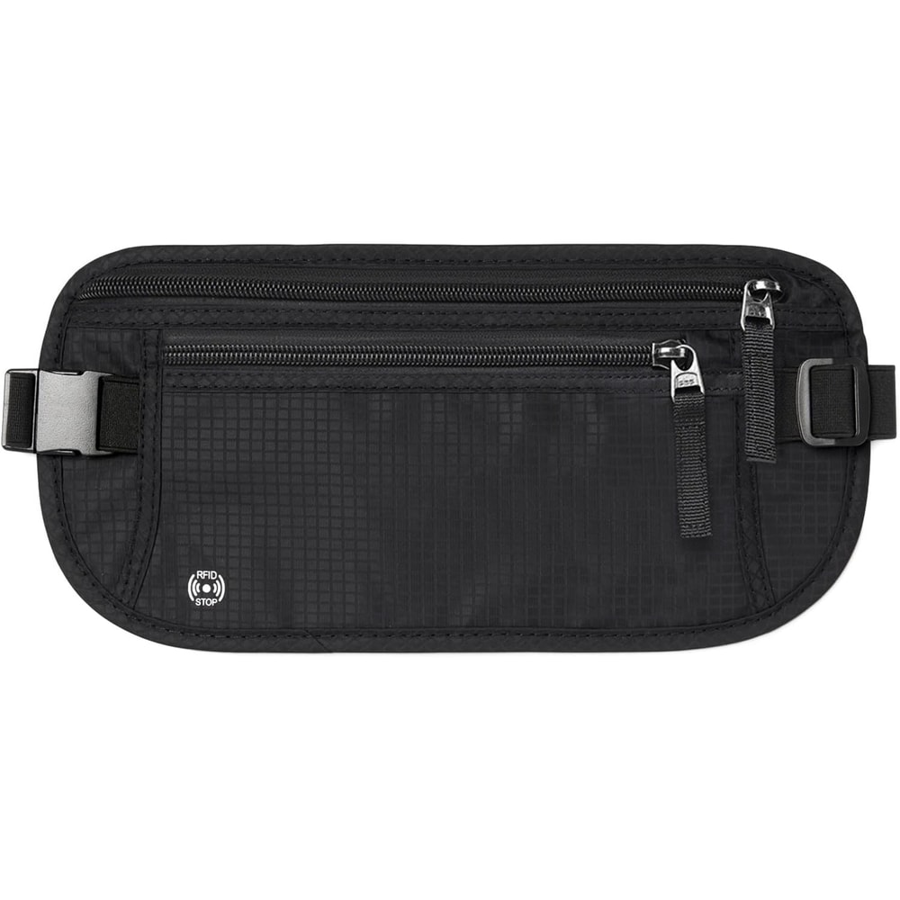 Slim Passport Holder RFID, Travel Money Belt, Blocking Pouch to Protect Cash, Credit Cards, and Travel Documents