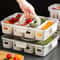 Snackle Box Container, Portable Snack Tray with Handle, Veggie Serving Tray for Refrigerator