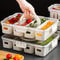 Snackle Box Container, Portable Snack Tray with Handle, Veggie Serving Tray for Refrigerator