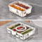 Snackle Box Container, Portable Snack Tray with Handle, Veggie Serving Tray for Refrigerator