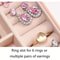 Travel Friendly Storage Box Pink Synthetic Leather Jewelry Box For Earrings Necklaces Rings 5