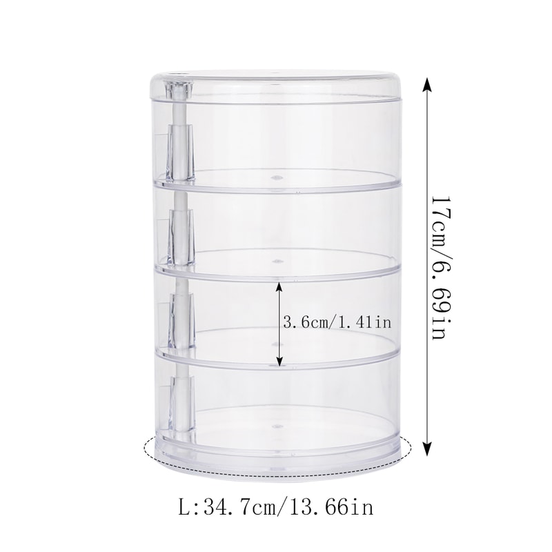 Round Plastic Organizer Box Jewelry Display Rack Rotating Makeup Storage Holder For Bracelets And E 7
