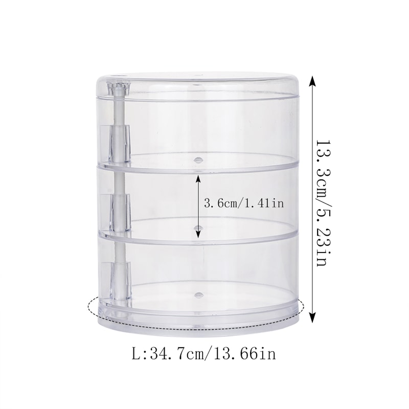 Round Plastic Organizer Box Jewelry Display Rack Rotating Makeup Storage Holder For Bracelets And E 8