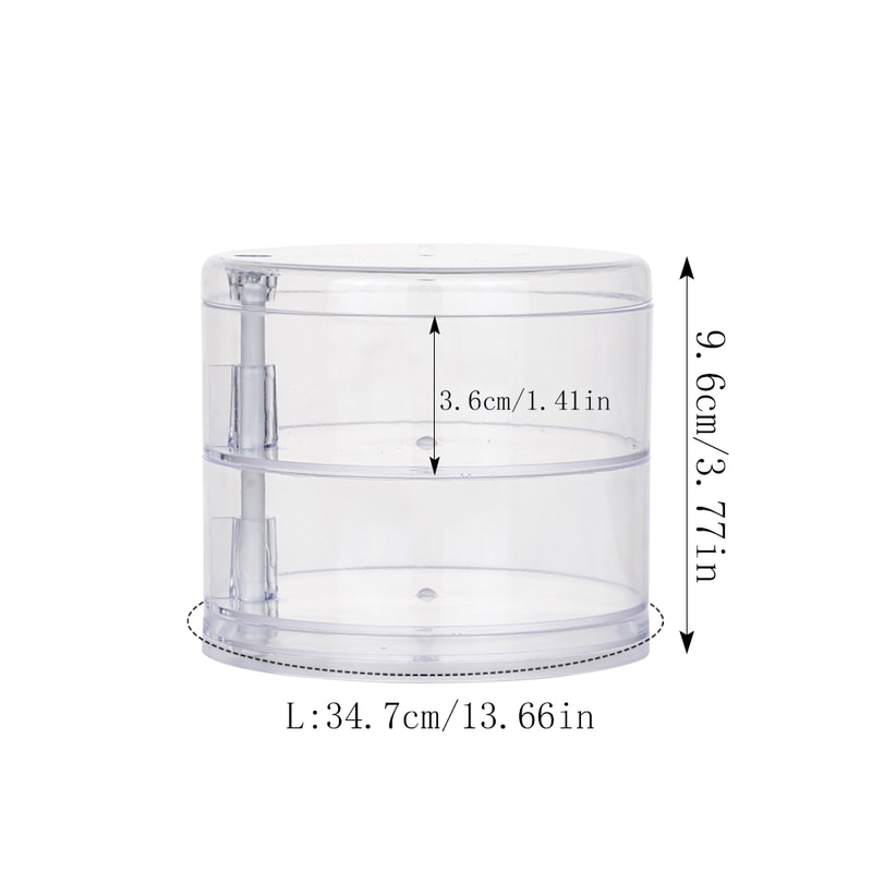 Round Plastic Organizer Box Jewelry Display Rack Rotating Makeup Storage Holder For Bracelets And E 9