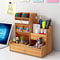 Wooden Pen Holder MultiScene Student Stationery Storage Shelf Drawer For Study Rooms And Offices 0