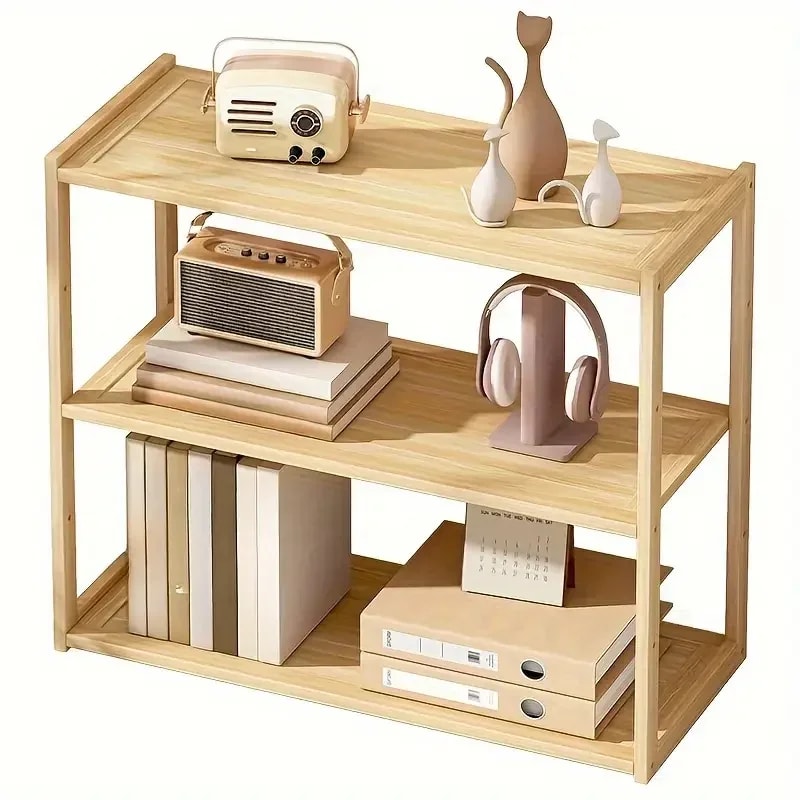 Stationery Organizer, Multifunctional Wooden 3-layer Desktop Storage Rack, Office Desk Accessories