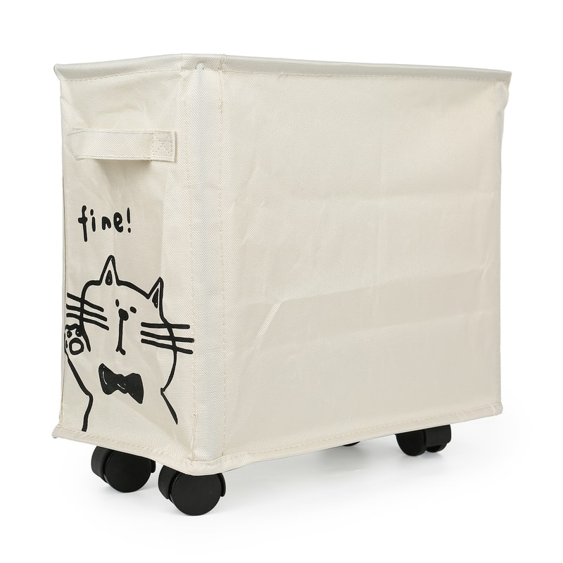 Foldable Office Organizer For Under Desk Rolling Storage Cart With Wheels Oxford Cloth Utility Shel 5