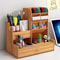 Makeup Storage Box Wooden Pen Holder Stationery Storage Drawer Multi Functional Desk Organizer 3