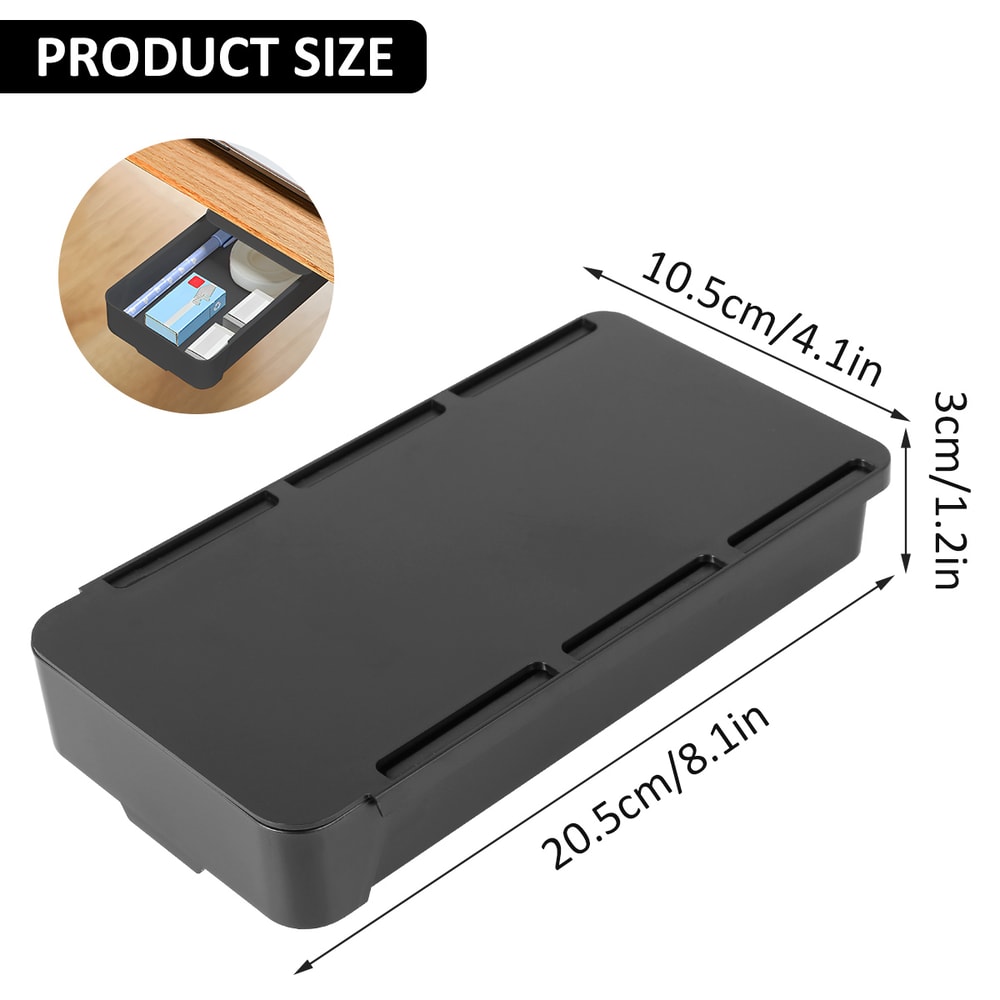Under Desk Drawer Storage Box Self Stick Pencil Tray Sundries Organizer Holder For Stationery Home 5