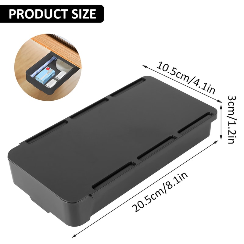 Under Desk Drawer Storage Box Self Stick Pencil Tray Sundries Organizer Holder For Stationery Home 5