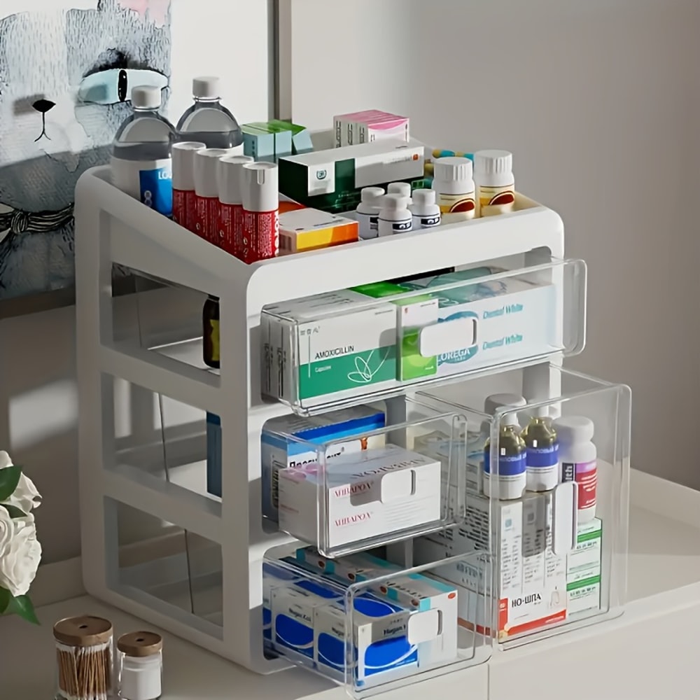Large Capacity Multi Layer Medicine Box Drawer Type Medicine Cabinet For Home Care Ideal For Profes 0