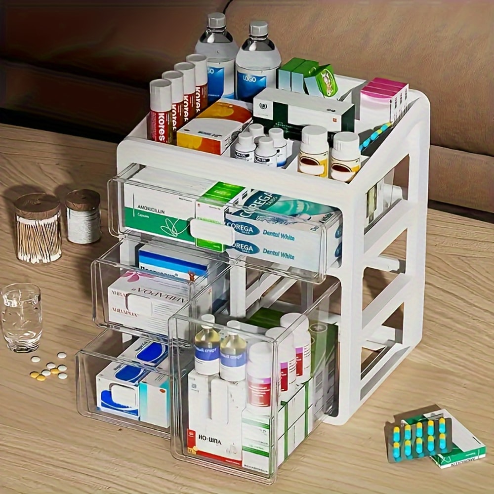 Large Capacity Multi Layer Medicine Box Drawer Type Medicine Cabinet For Home Care Ideal For Profes 2