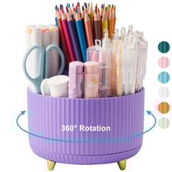cute pen holder, rotating pencil storage box, stationery storage bag for desktop