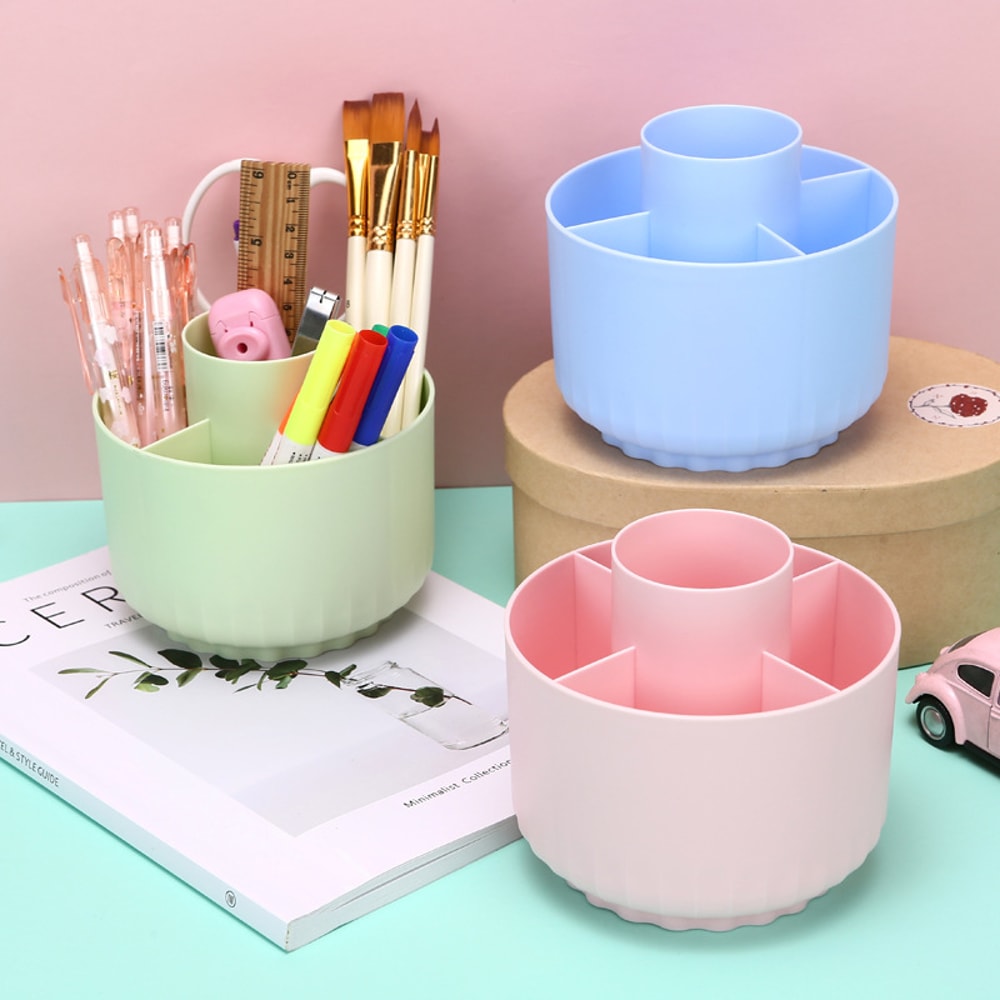 Rotating Pen Holder for Students, Large-Capacity Storage Box, Stylish Desktop Organizer