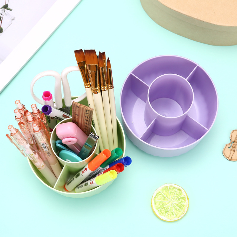 Rotating Pen Holder for Students, Large-Capacity Storage Box, Stylish Desktop Organizer